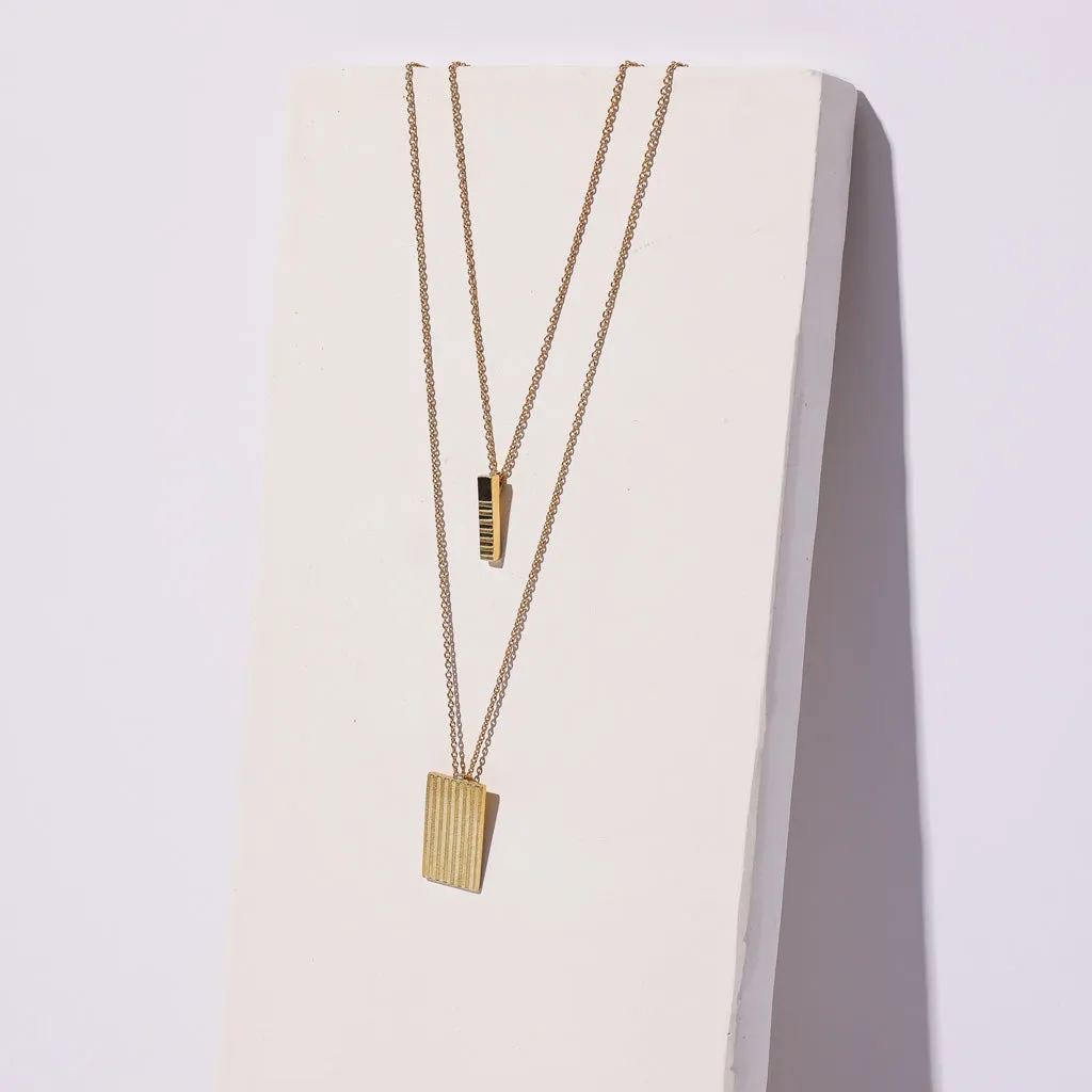 Ridge Locket Necklace - Brass