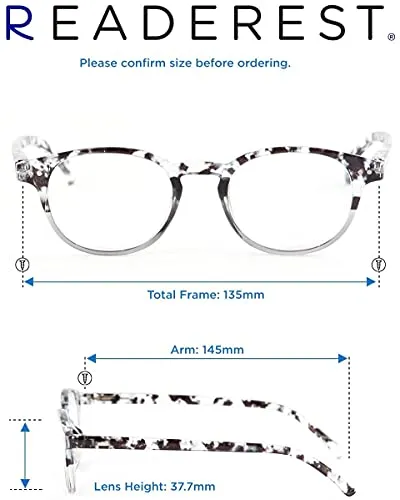 Round-Blue-Light-Blocking-Reading-Glasses-Clear-Black-2-25-Magnification-Computer-Glasses