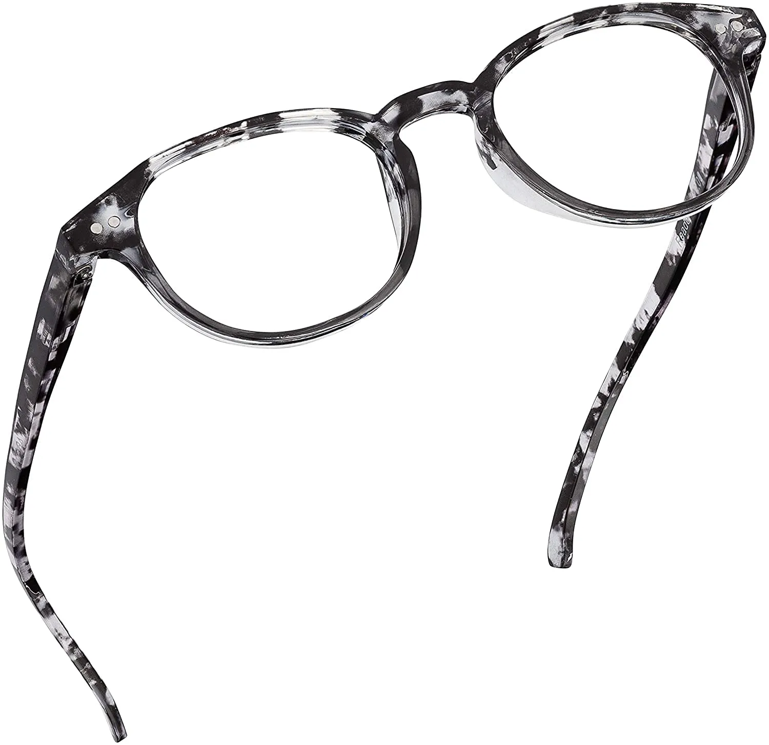 Round-Blue-Light-Blocking-Reading-Glasses-Clear-Black-2-25-Magnification-Computer-Glasses
