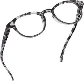 Round-Blue-Light-Blocking-Reading-Glasses-Clear-Black-2-25-Magnification-Computer-Glasses