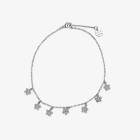 Silver Bitty Daisies Anklet