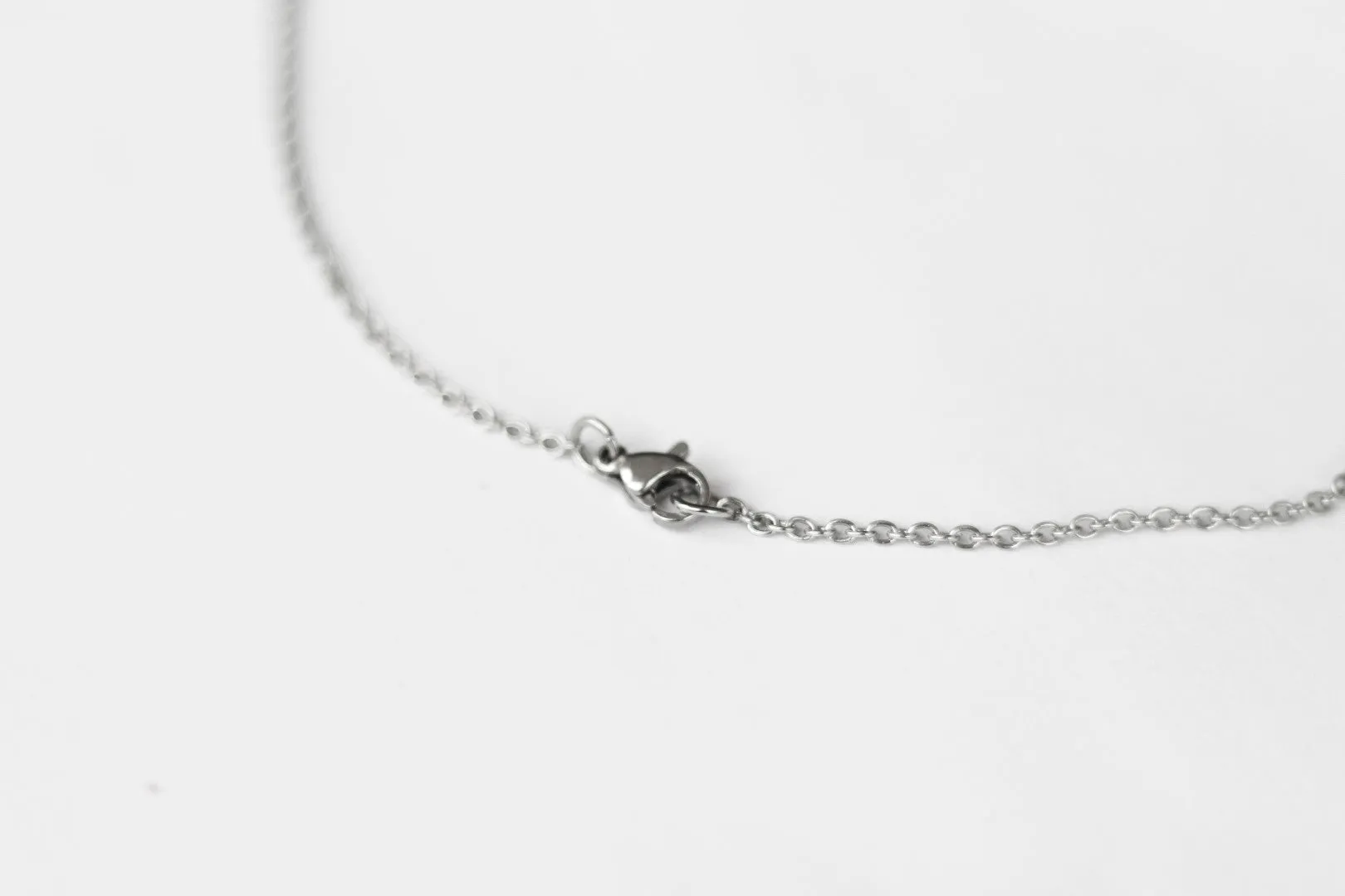Silver feather necklace for men, stainless steel chain necklace, waterproof