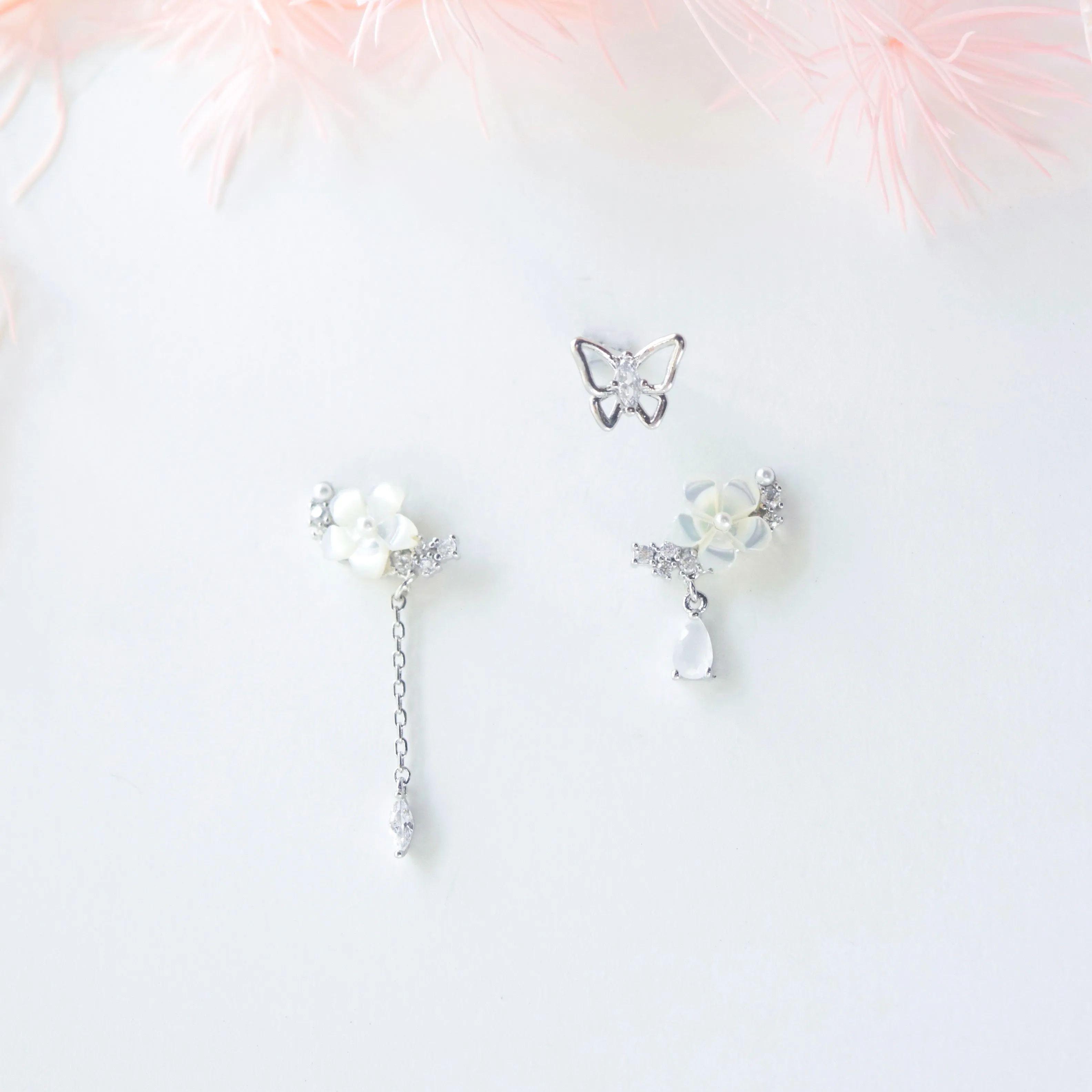 Silver Sakura Glistening Earrings