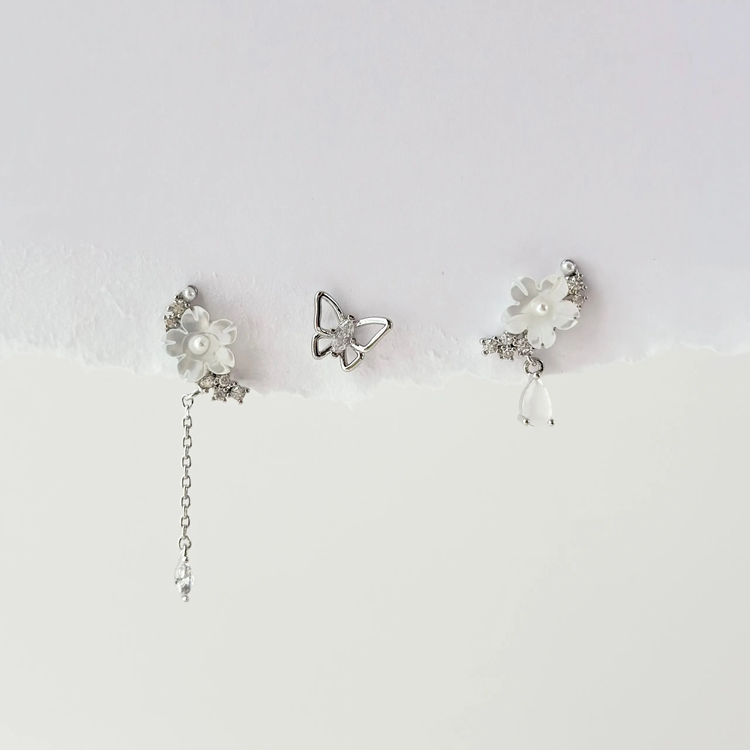 Silver Sakura Glistening Earrings