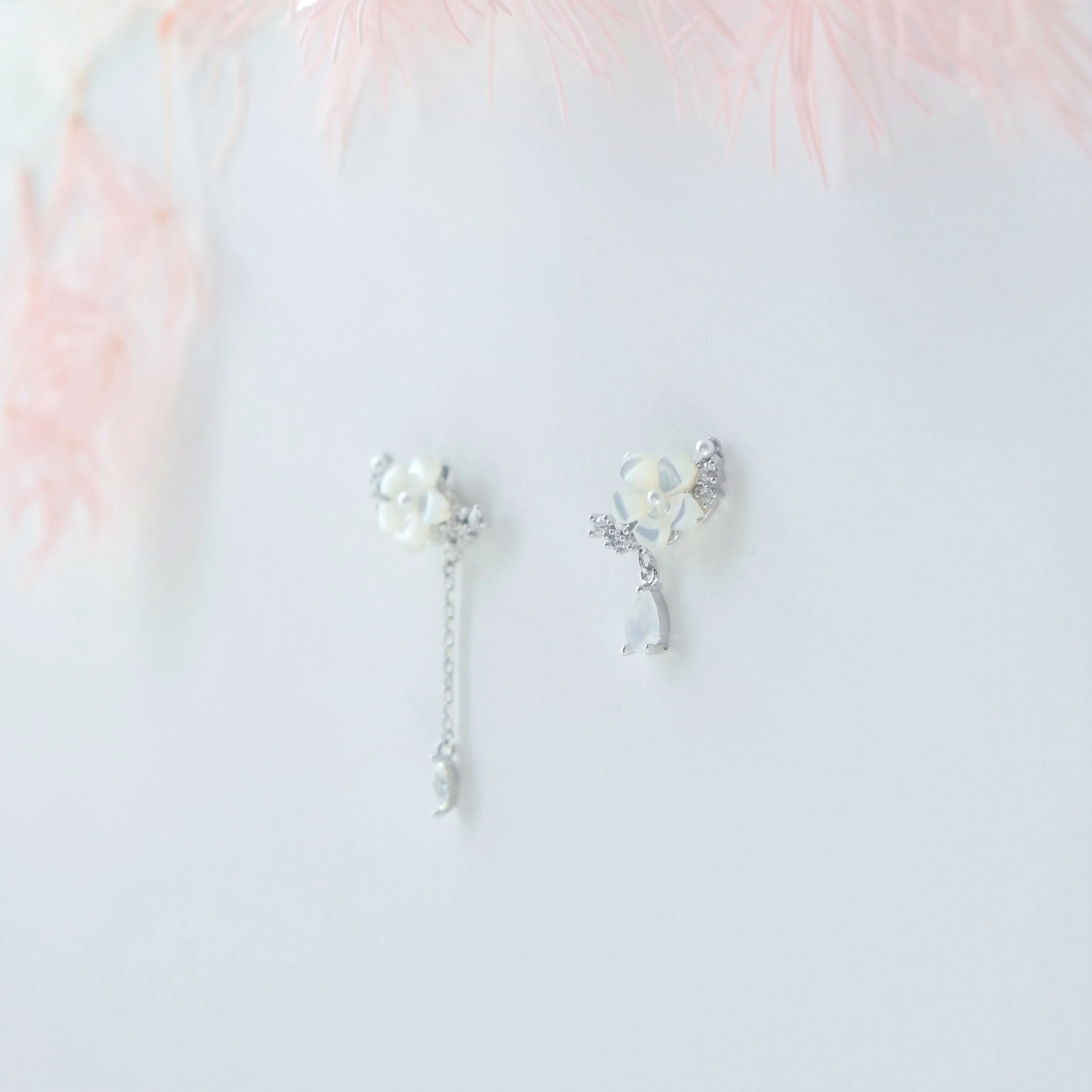 Silver Sakura Glistening Earrings