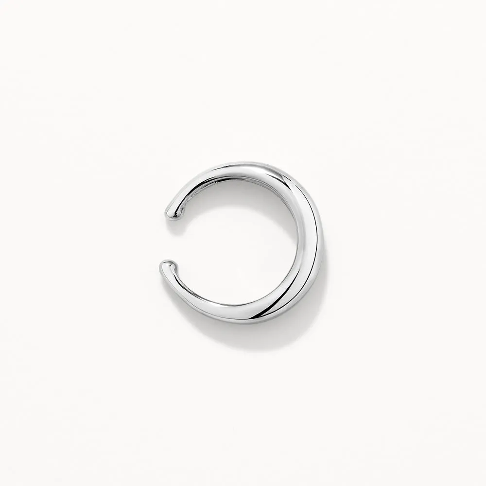 Slim Curve Single Ear Cuff in Silver