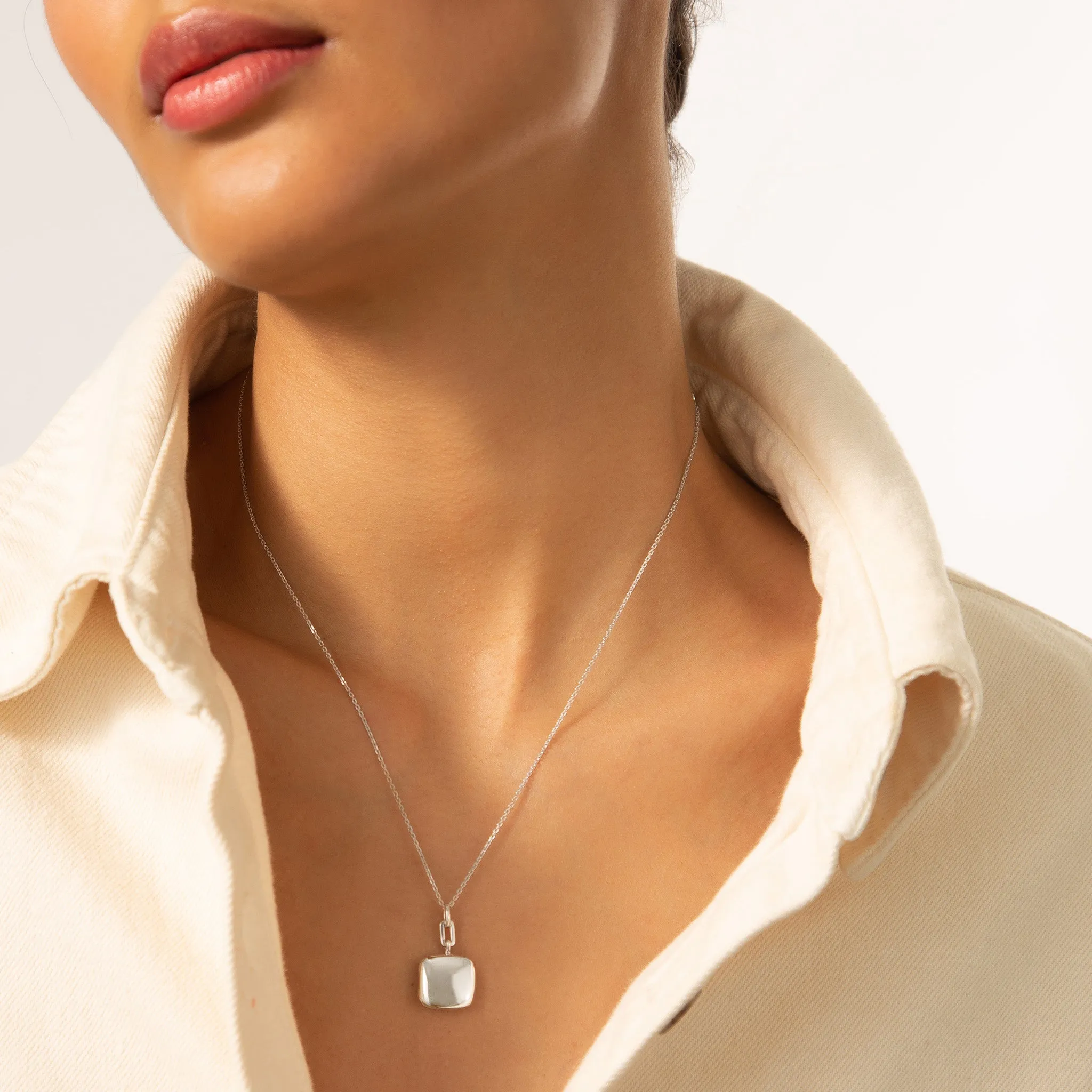 Slim "Viv" Sterling Silver Anniversary Locket Necklace