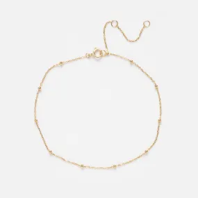 Solid Gold Beaded Anklet