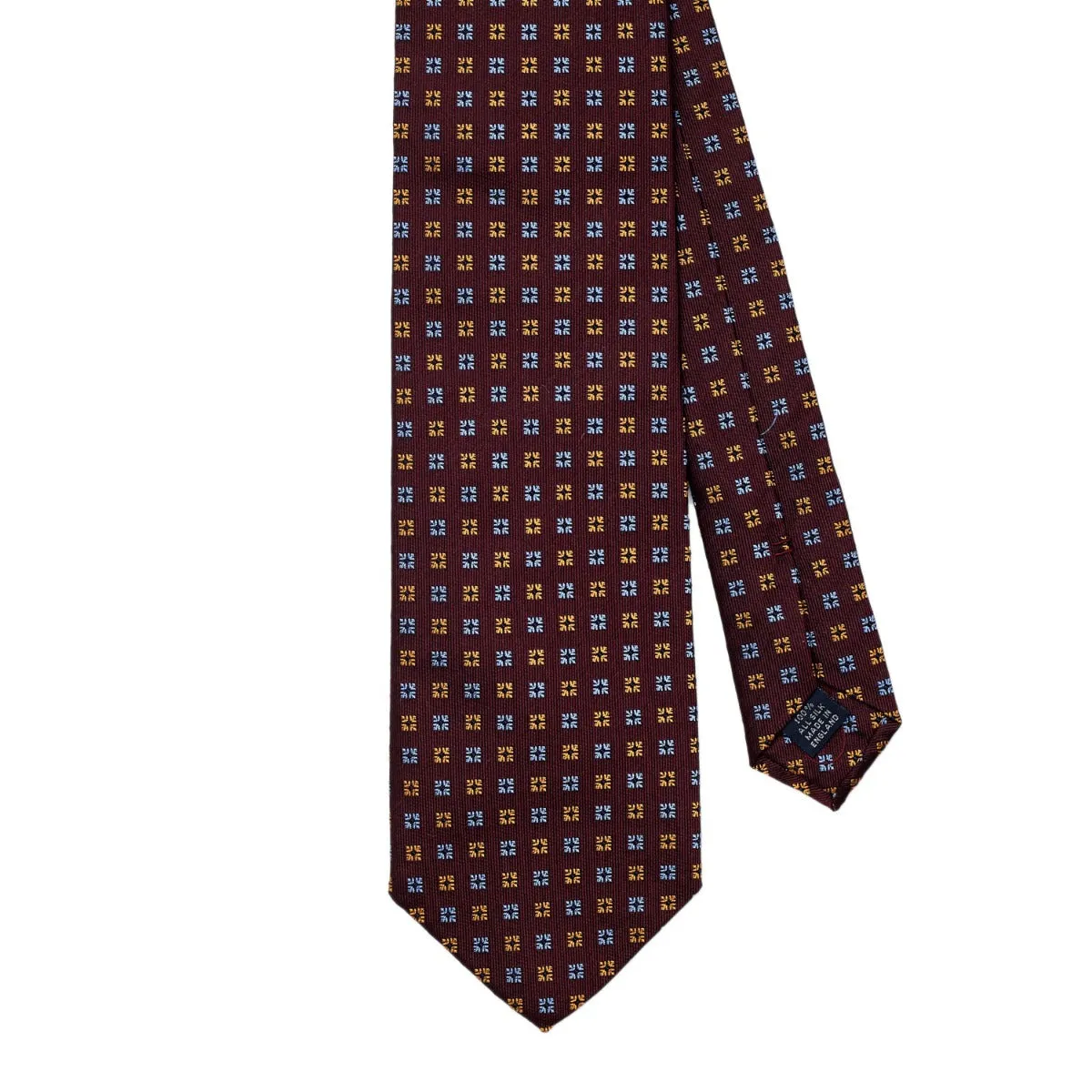 Premium Sovereign Grade Diamond Motif Tie in Rich Burgundy Jacquard Fabric