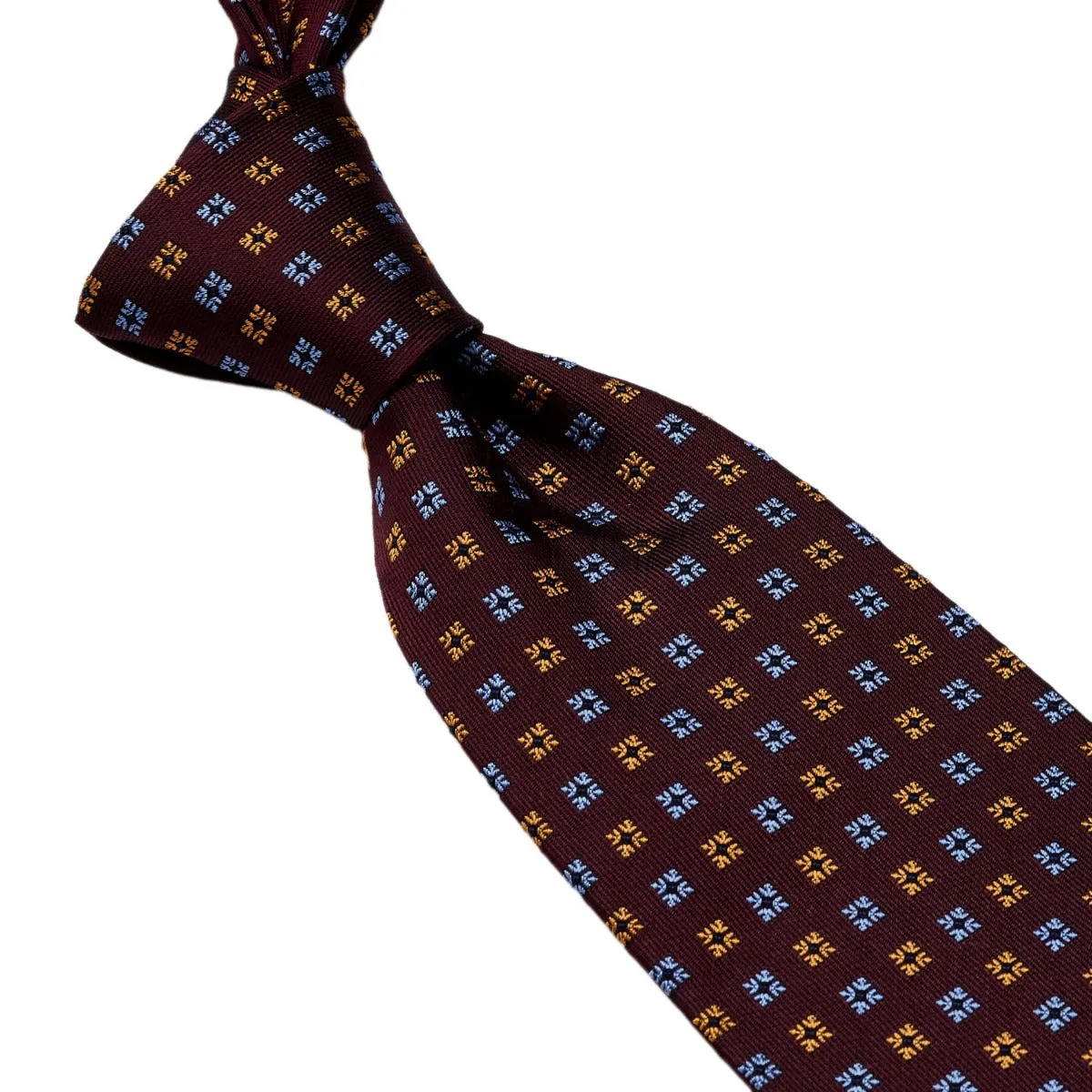 Premium Sovereign Grade Diamond Motif Tie in Rich Burgundy Jacquard Fabric
