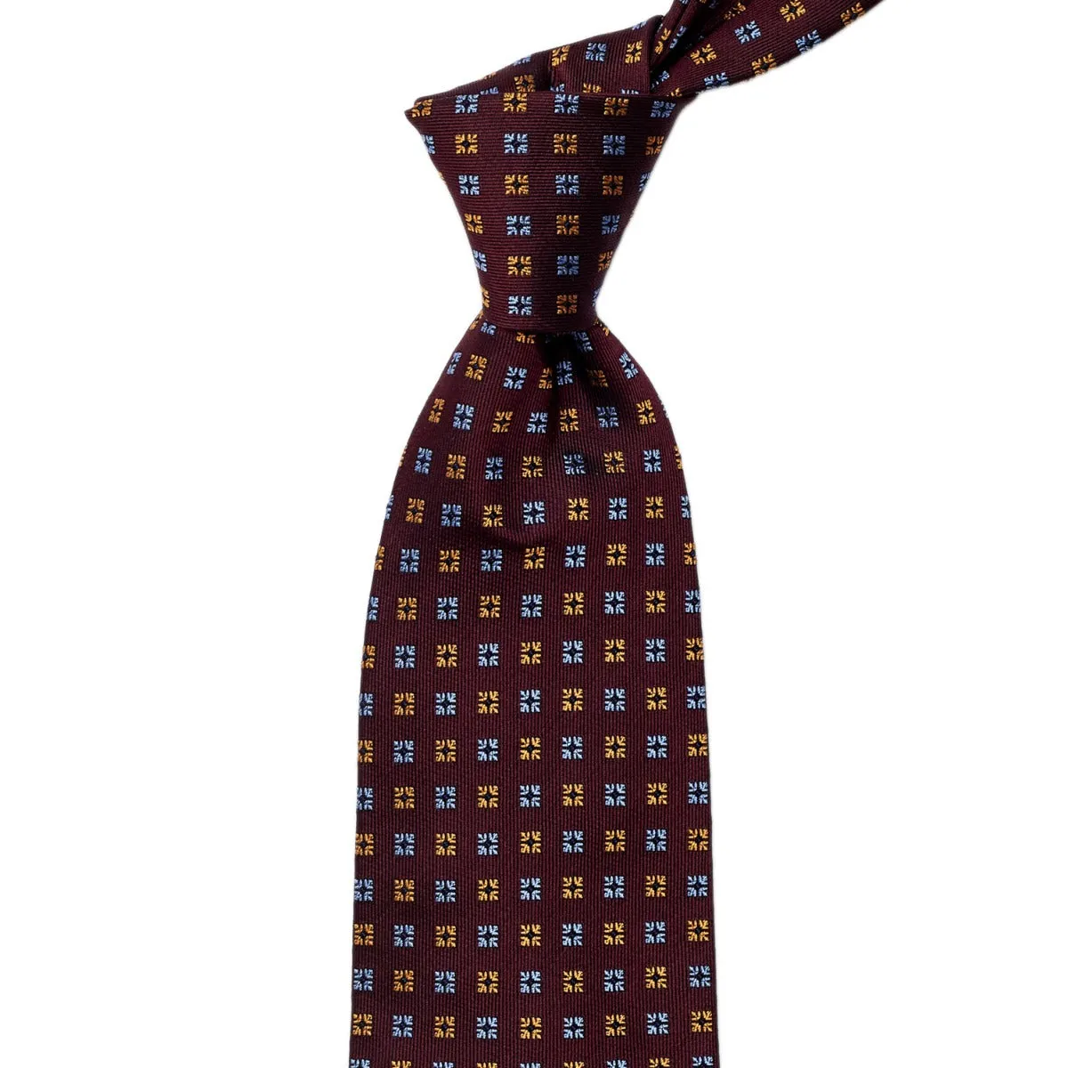 Premium Sovereign Grade Diamond Motif Tie in Rich Burgundy Jacquard Fabric