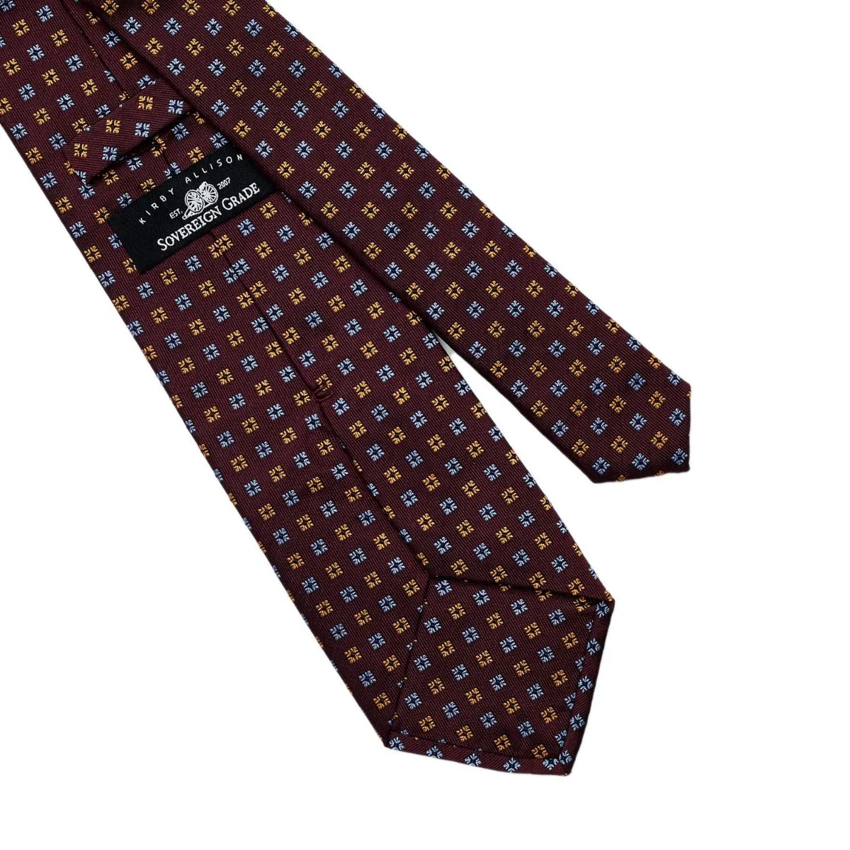 Premium Sovereign Grade Diamond Motif Tie in Rich Burgundy Jacquard Fabric