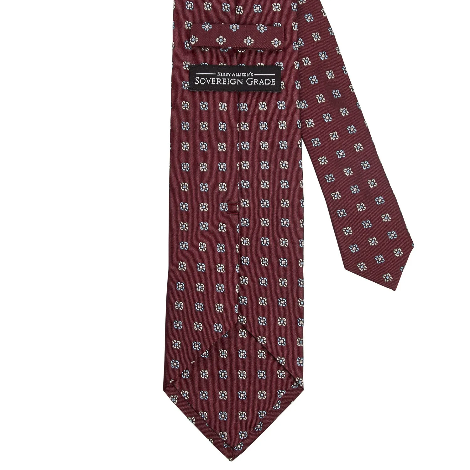 Sovereign Grade Oxblood Square Floral Jacquard Tie