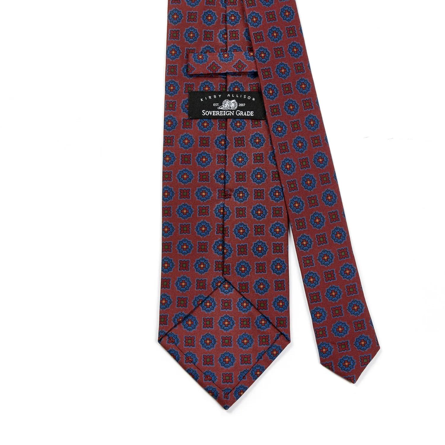 Sovereign Grade Rust Floral Diamond Ancient Madder Tie, 150x8.5 cm