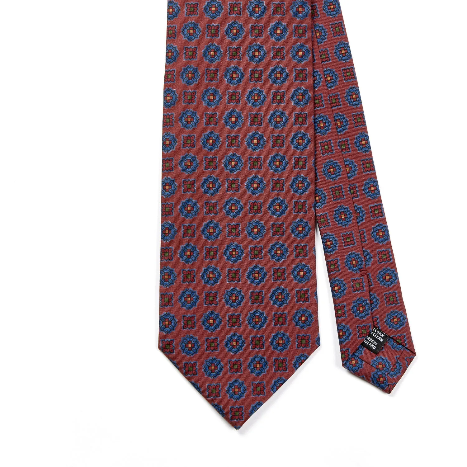 Sovereign Grade Rust Floral Diamond Ancient Madder Tie, 150x8.5 cm