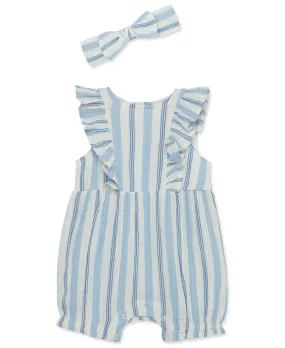 Stripes Gauze Romper & Headband Set