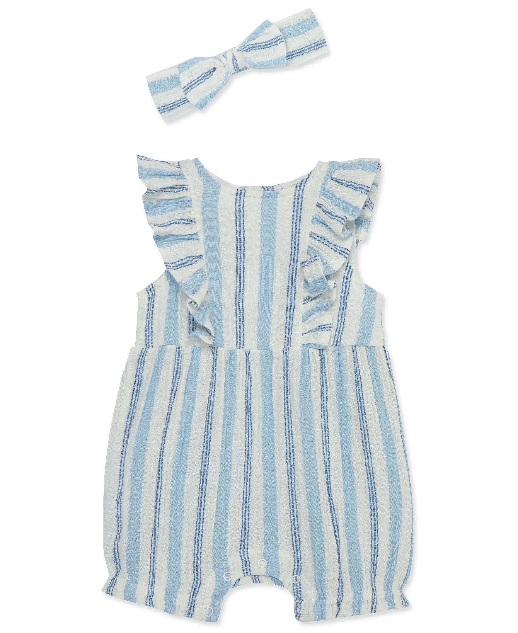 Stripes Gauze Romper & Headband Set