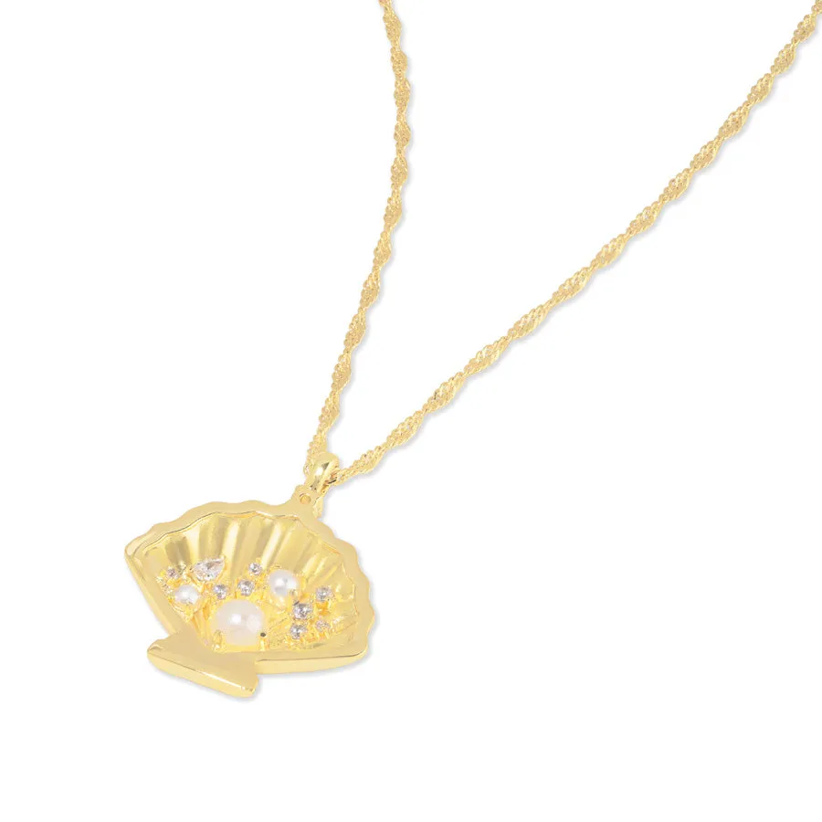 Sundaze Shell Gold Necklace