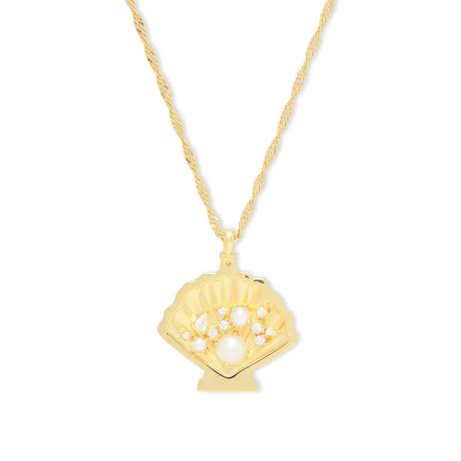 Sundaze Shell Gold Necklace