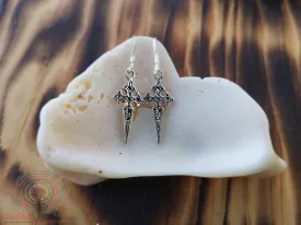 Templars cross -  sterling silver earrings