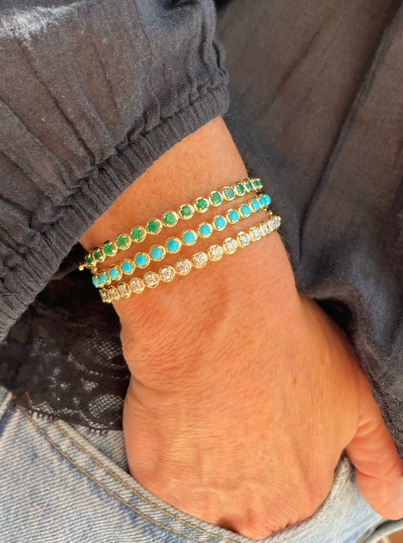 Turquoise Cloud Bangle Bracelet