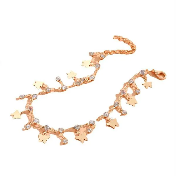 Vintage Beach Diamond Butterfly Pendant Anklet 33097170C