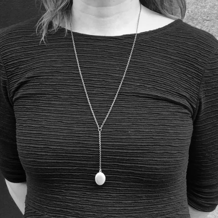 Vintage Medium Locket Lariat Style Necklace