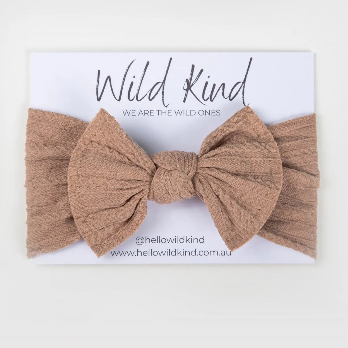 Wild Kind Ayla Wide Bow Headband - Butterscotch