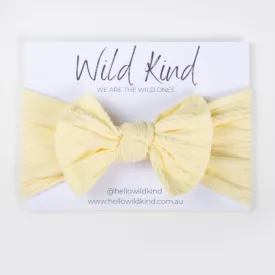 Wild Kind Ayla Wide Bow Headband - Lemon