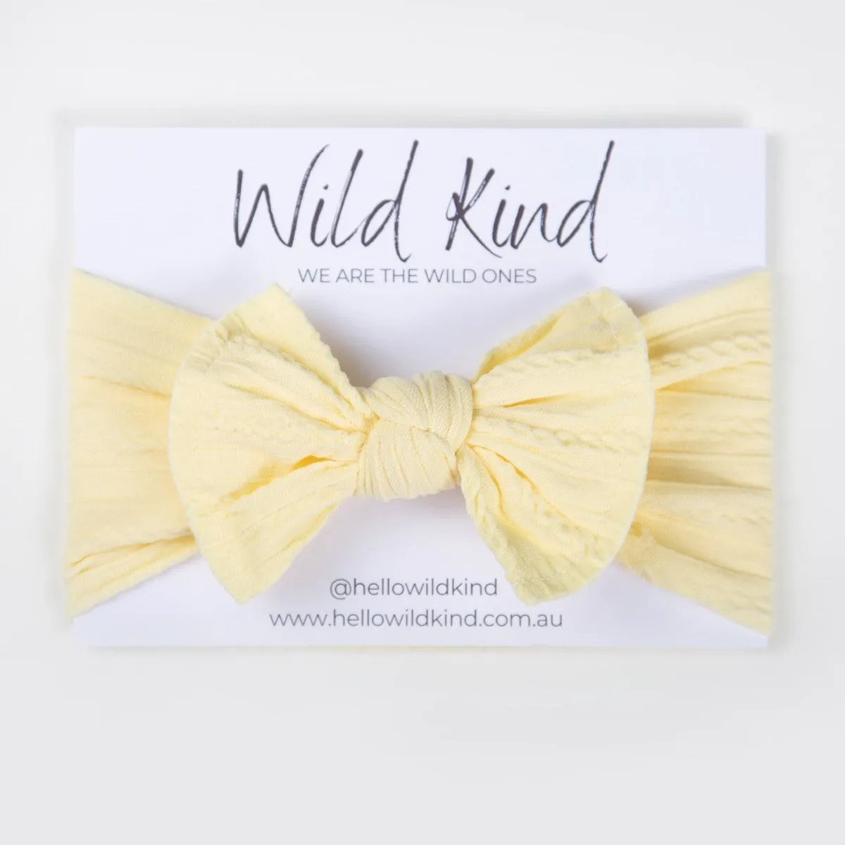 Wild Kind Ayla Wide Bow Headband - Lemon