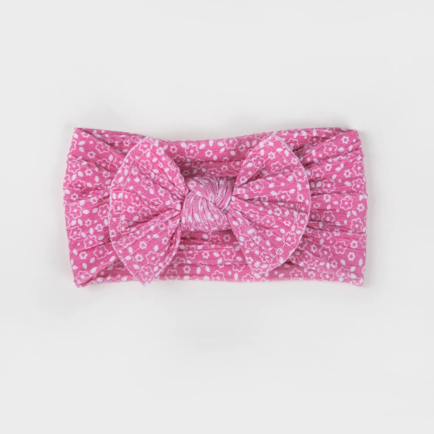 Wild Kind Ayla Wide Bow Headband - Pink Floral