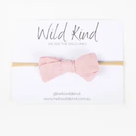 Wild Kind Dorothy Linen Bow Headband - Dusty Pink