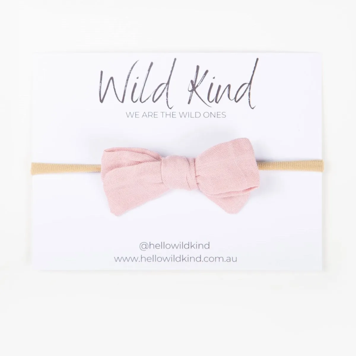 Wild Kind Dorothy Linen Bow Headband - Dusty Pink