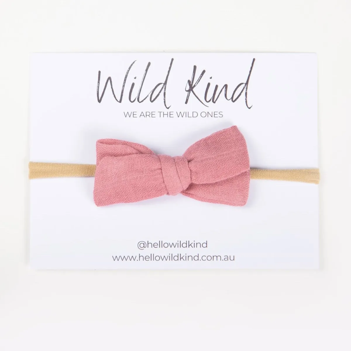 Wild Kind Dorothy Linen Bow Headband - Dusty Rose