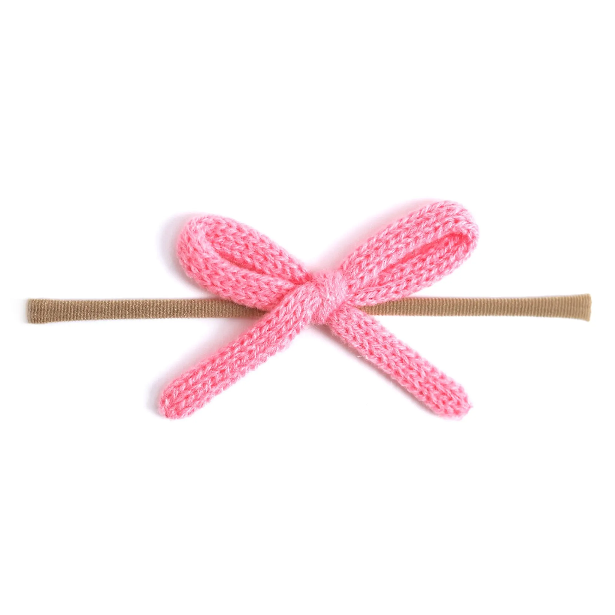 Yarn Baby Bow - Pink Pearl